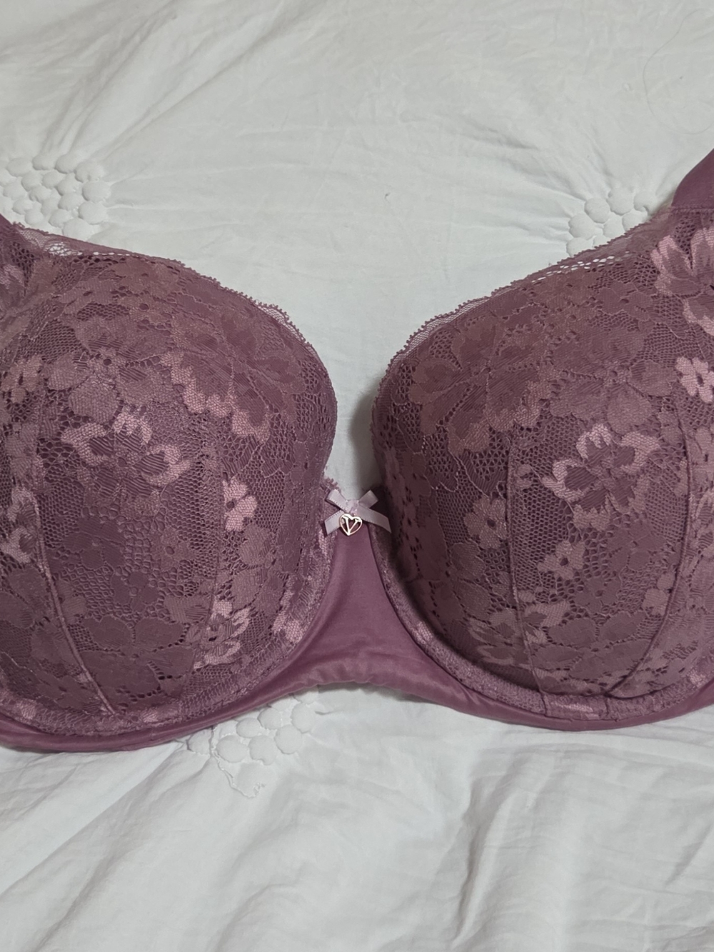 Victoria's Secret Floral Lace Underwire Bra in Dusty Rose